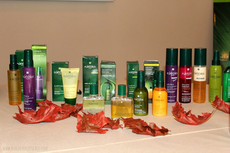 Algunos de los productos de la extensa gama de cuidado capilar de René Furterer