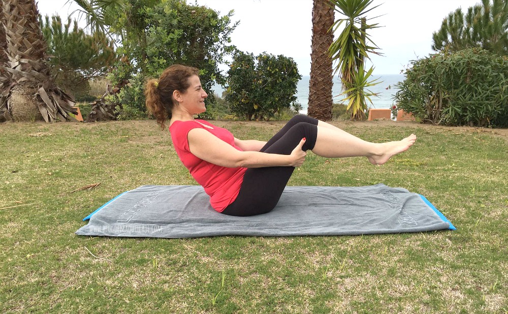 Intentando hacer los ejercicios de body balance (foto de María Pretty and Olé)