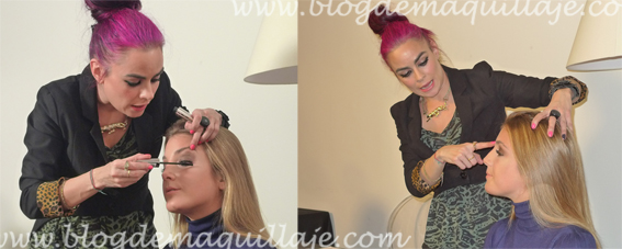 Beatriz Matallana maquilla a Lucía, del equipo L'Oréal Paris