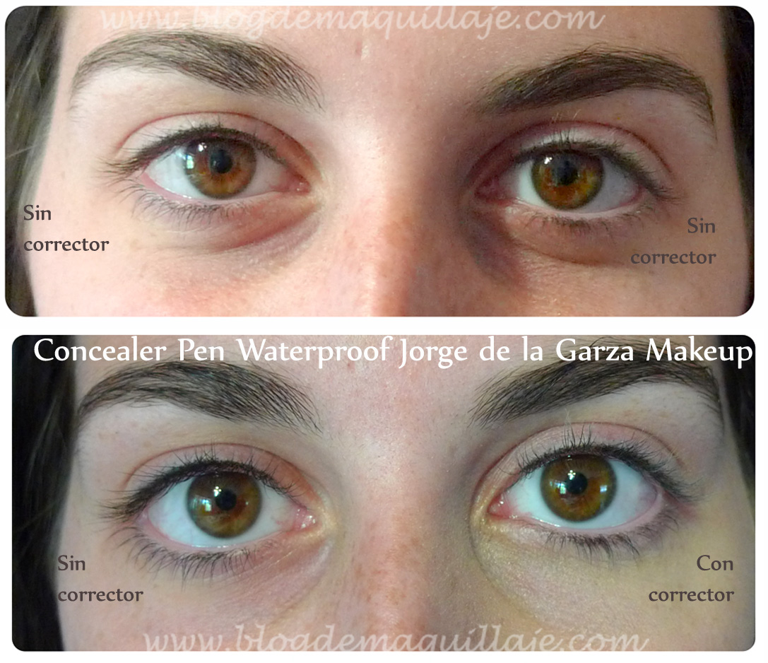 Aquí veis el resultado de aplicar el corrector de Jorge de la Garza Makeup