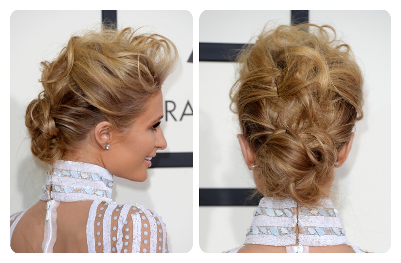 El peinado de Paris Hilton en la gala de los Grammy 2014.