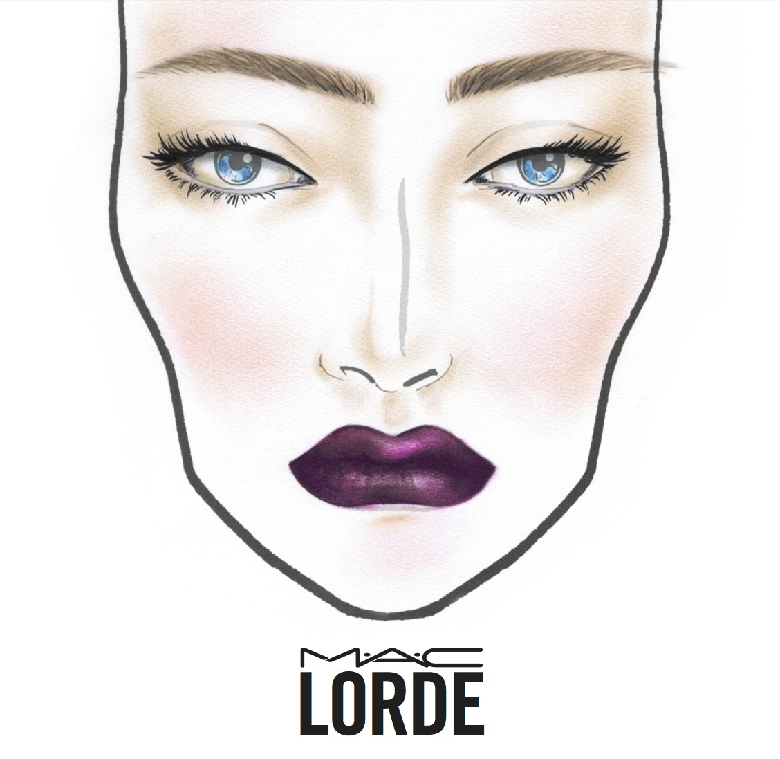 Face Chart del look Lorde